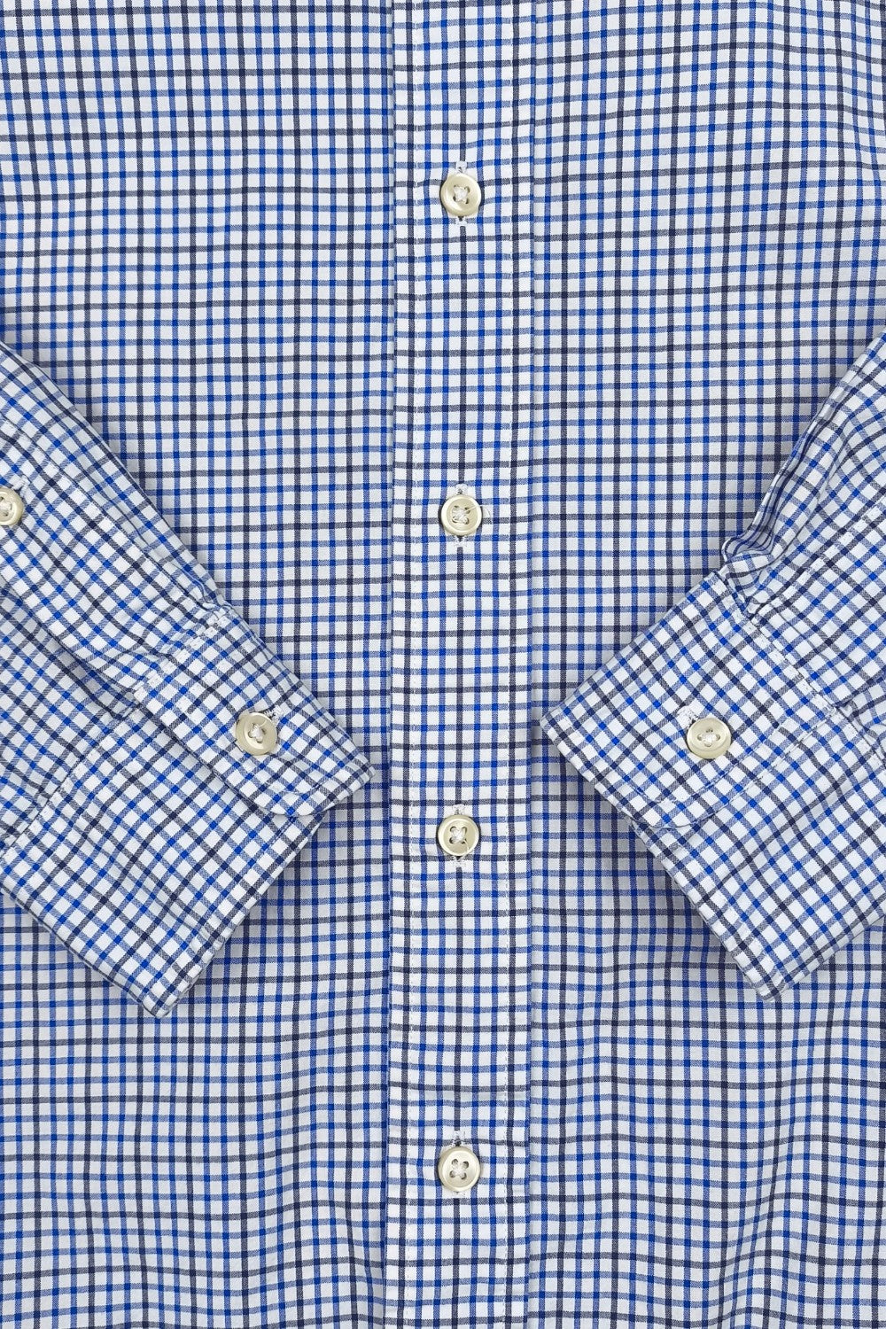 Ralph Lauren Check Shirt Blue White Custom Fit Cotton | Casual
