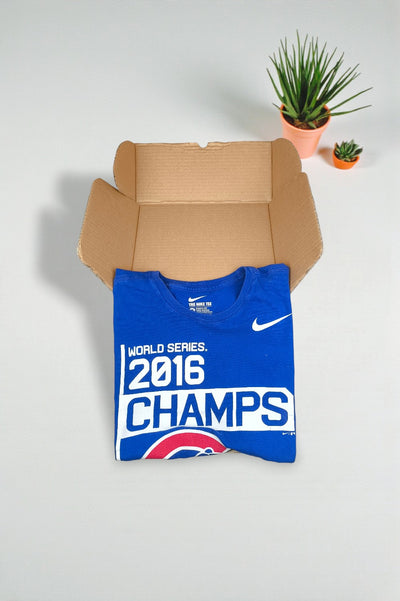 Nike Chicago Cubs 2016 World Series Champs T-Shirt Blue | 2010s MLB