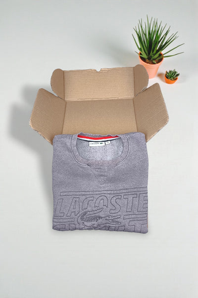 Vintage Lacoste Sport Sweatshirt Grey Embroidered Logo | 2000s Crewneck