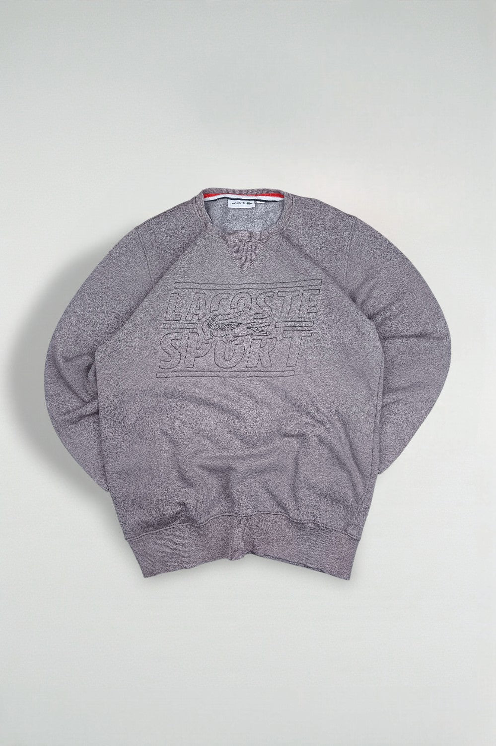 Vintage Lacoste Sport Sweatshirt Grey Embroidered Logo | 2000s Crewneck