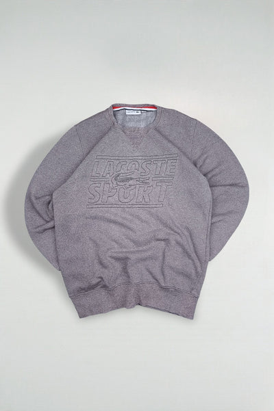 Vintage Lacoste Sport Sweatshirt Grey Embroidered Logo | 2000s Crewneck