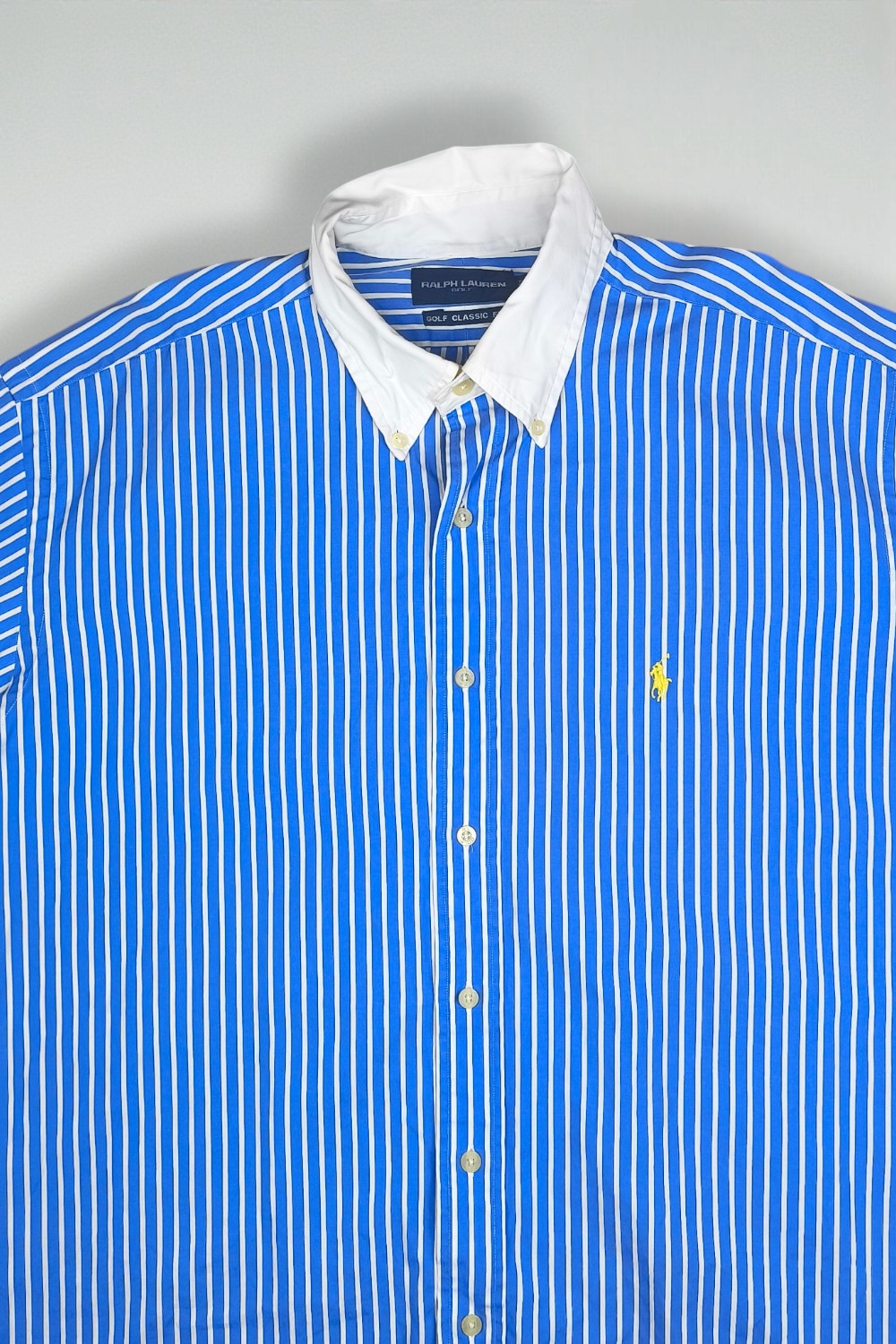 Polo Ralph Lauren Striped Shirt Blue White Classic Fit L