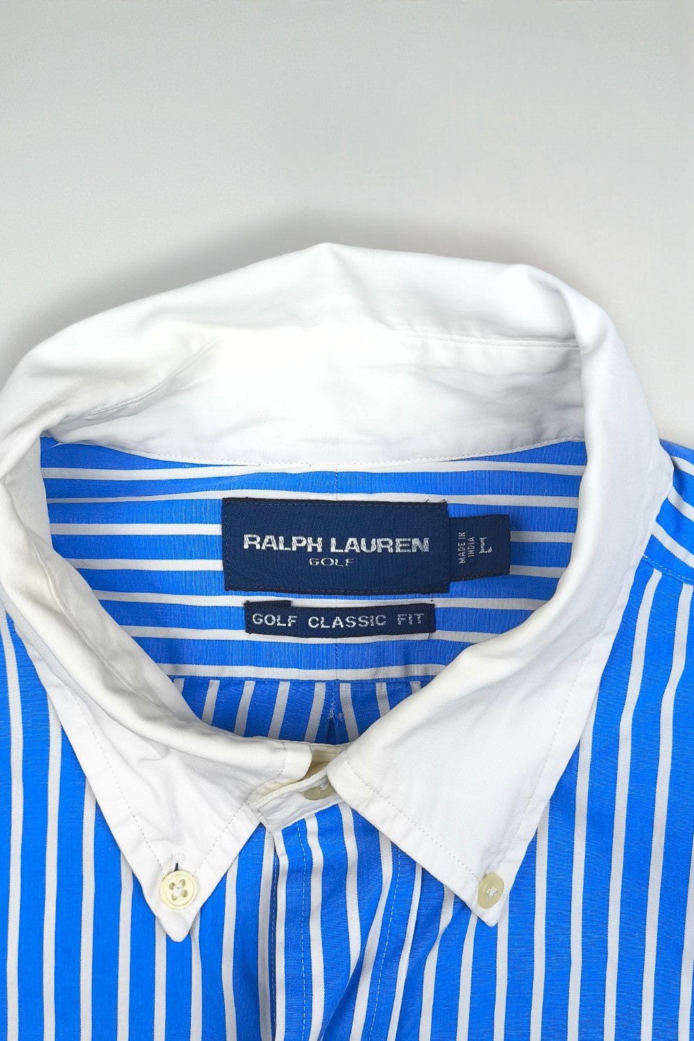 Polo Ralph Lauren Striped Shirt Blue White Classic Fit L