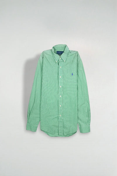 Polo Ralph Lauren Check Shirt Green White Custom Fit | Casual Classic