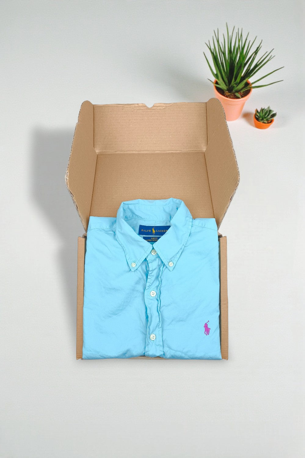 Vintage Polo Ralph Lauren Slim Fit Shirt Light Blue Cotton | Classic