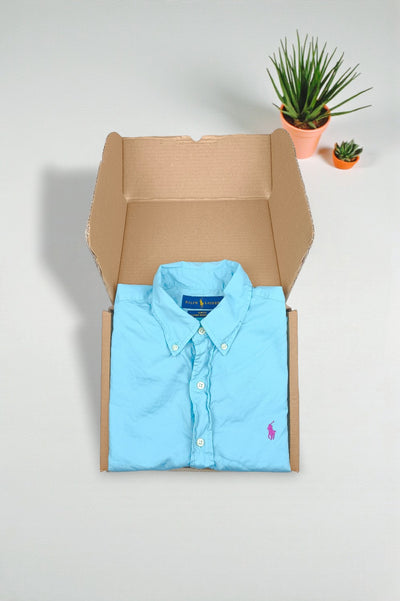 Vintage Polo Ralph Lauren Slim Fit Shirt Light Blue Cotton | Classic