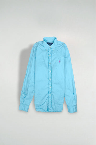 Vintage Polo Ralph Lauren Slim Fit Shirt Light Blue Cotton | Classic