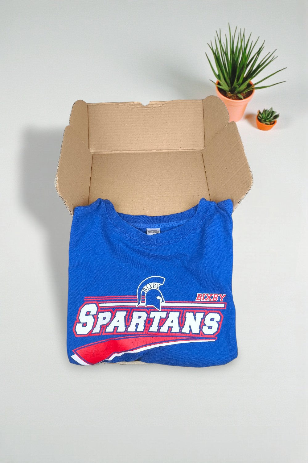 Vintage Bixby Spartans Long Sleeve T-Shirt Blue | Y2K Sportswear