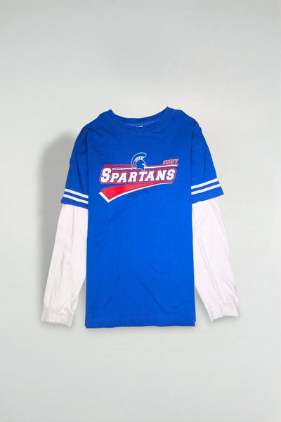 Vintage Bixby Spartans Long Sleeve T-Shirt Blue | Y2K Sportswear