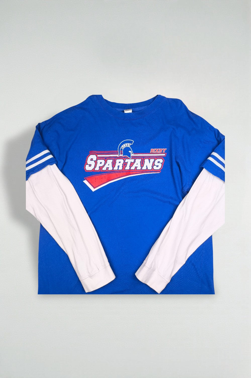 Vintage Bixby Spartans Long Sleeve T-Shirt Blue | Y2K Sportswear