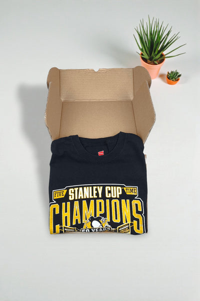 Vintage Pittsburgh Penguins Stanley Cup T-Shirt Black | NHL Graphic Tee