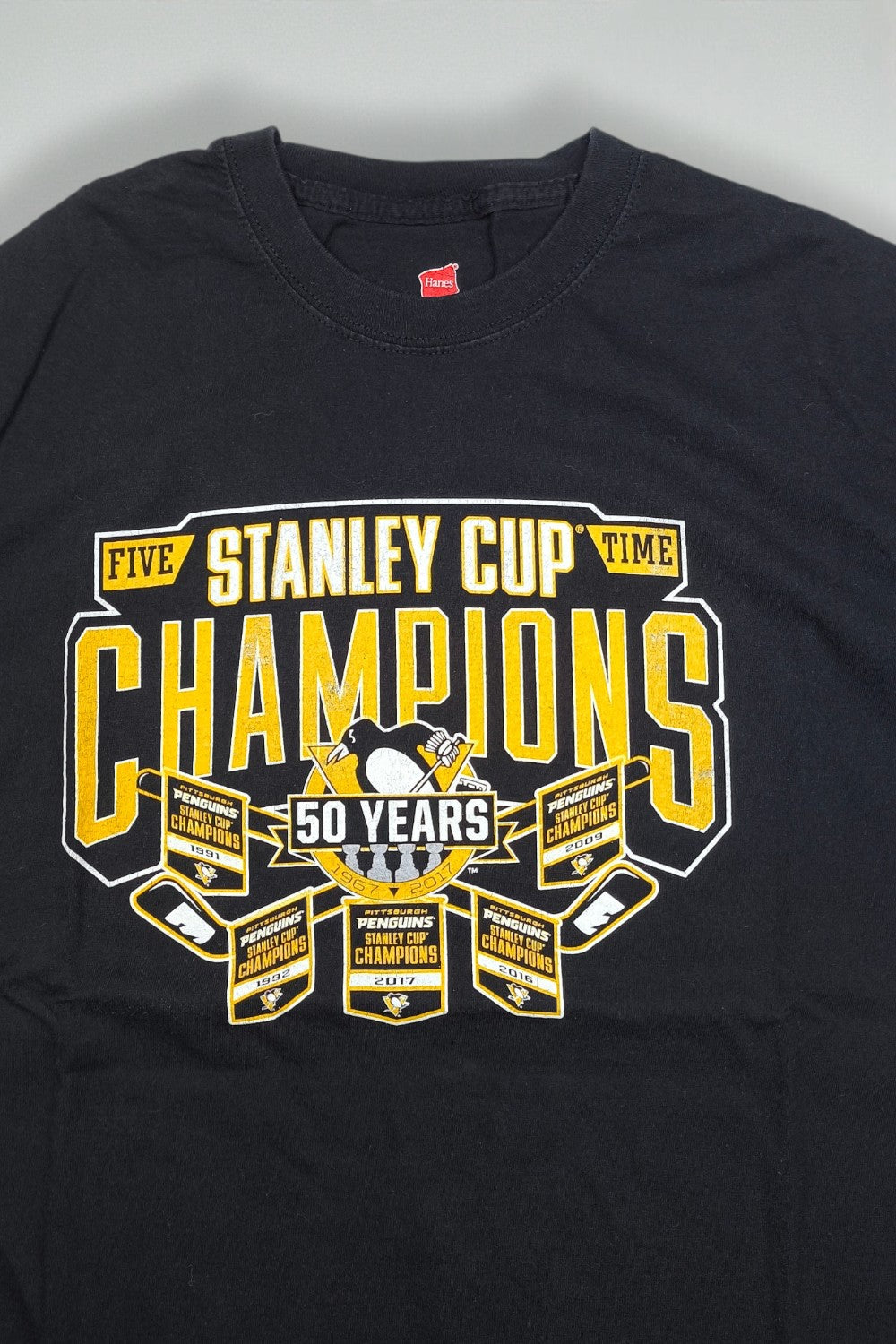 Vintage Pittsburgh Penguins Stanley Cup T-Shirt Black | NHL Graphic Tee