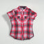 Harley-Davidson Plaid Short Sleeve Shirt Red Grey | Women Casual
