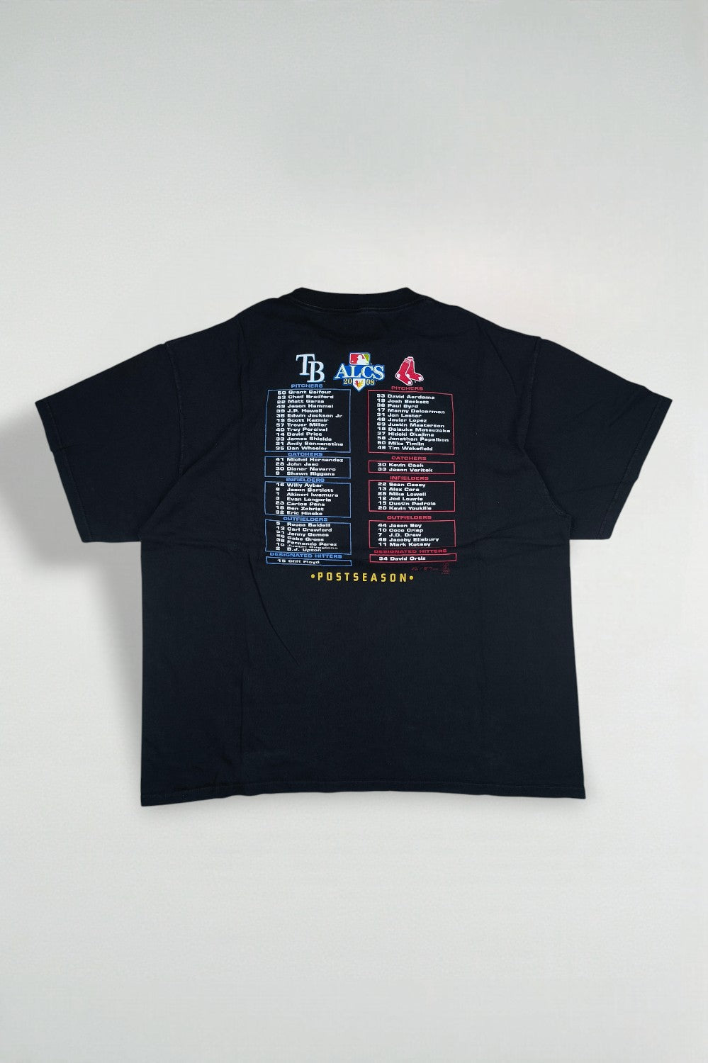 Vintage Majestic ALCS 2008 MLB T-Shirt Black 2XL Playoffs