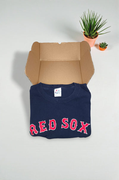 Vintage Majestic Boston Red Sox MLB T-Shirt Navy | Y2K Sportswear