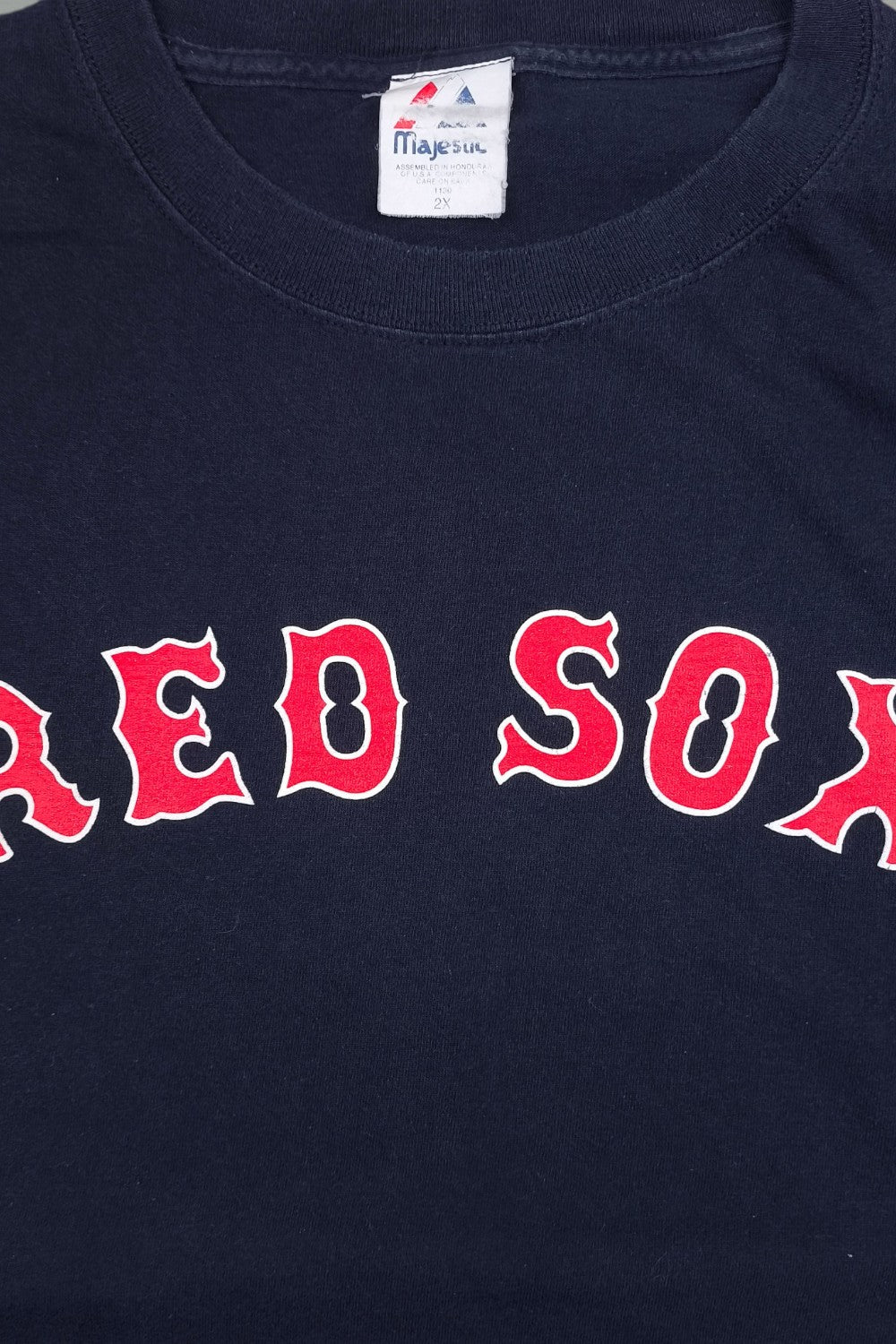 Vintage Majestic Boston Red Sox MLB T-Shirt Navy | Y2K Sportswear