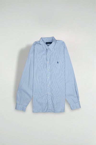 Vintage Polo Ralph Lauren Striped Shirt Blue White | Classic Oxford