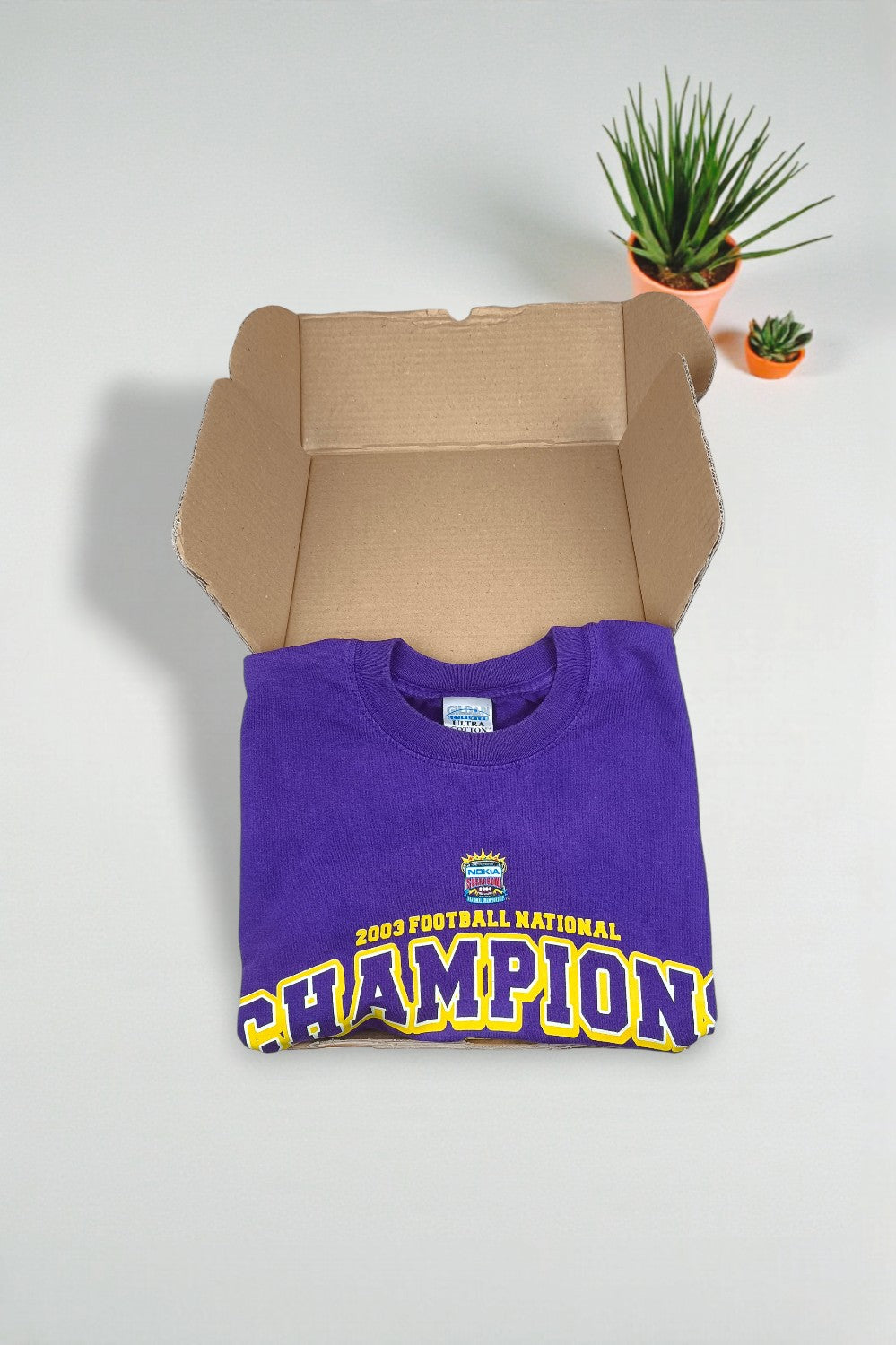 Vintage LSU Tigers Champions Long Sleeve T-Shirt Purple | 2000s