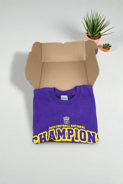 Vintage LSU Tigers Champions Long Sleeve T-Shirt Purple | 2000s