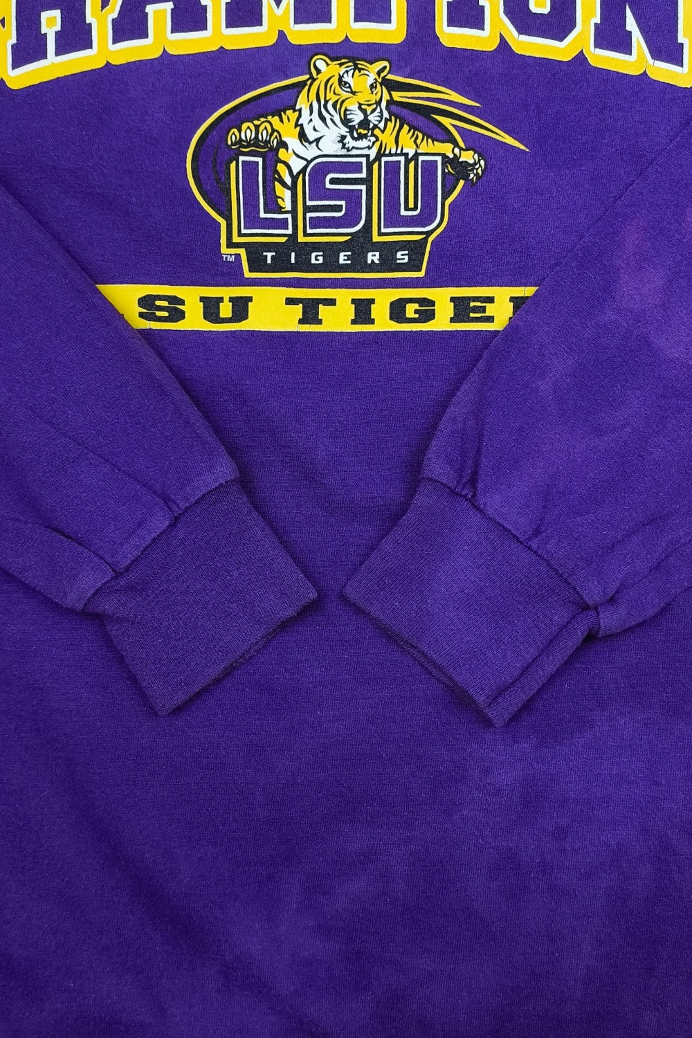 Vintage LSU Tigers Champions Long Sleeve T-Shirt Purple | 2000s