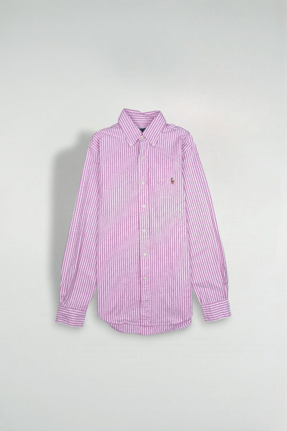 Polo Ralph Lauren Striped Oxford Shirt Pink White | Slim Fit Casual