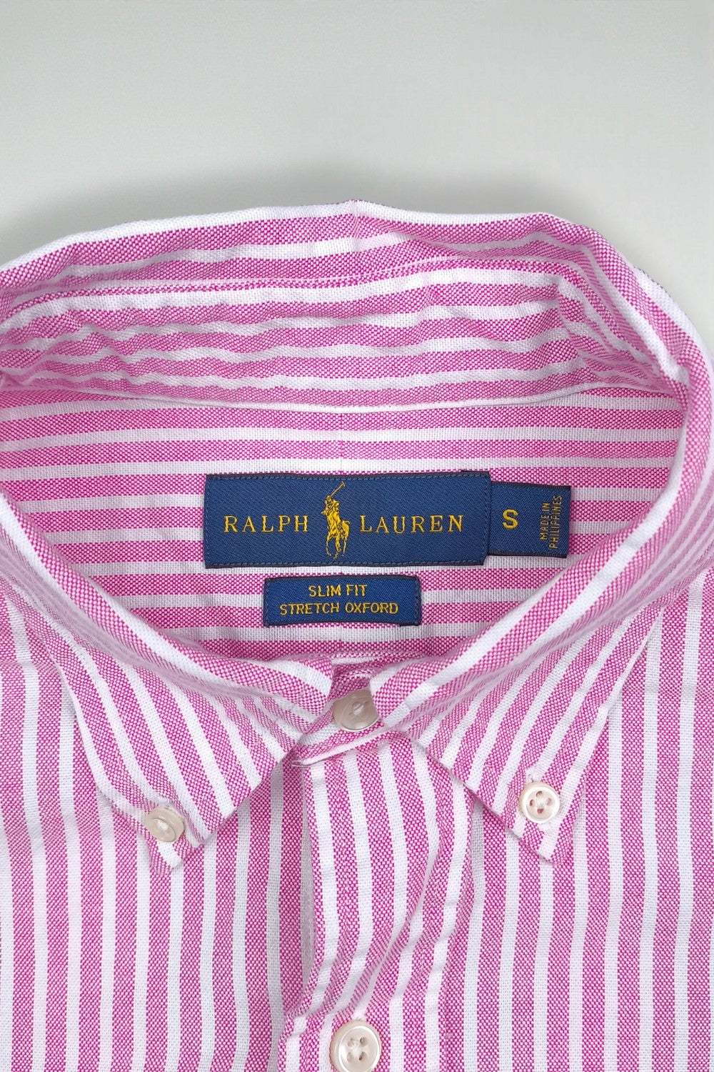Polo Ralph Lauren Striped Oxford Shirt Pink White | Slim Fit Casual