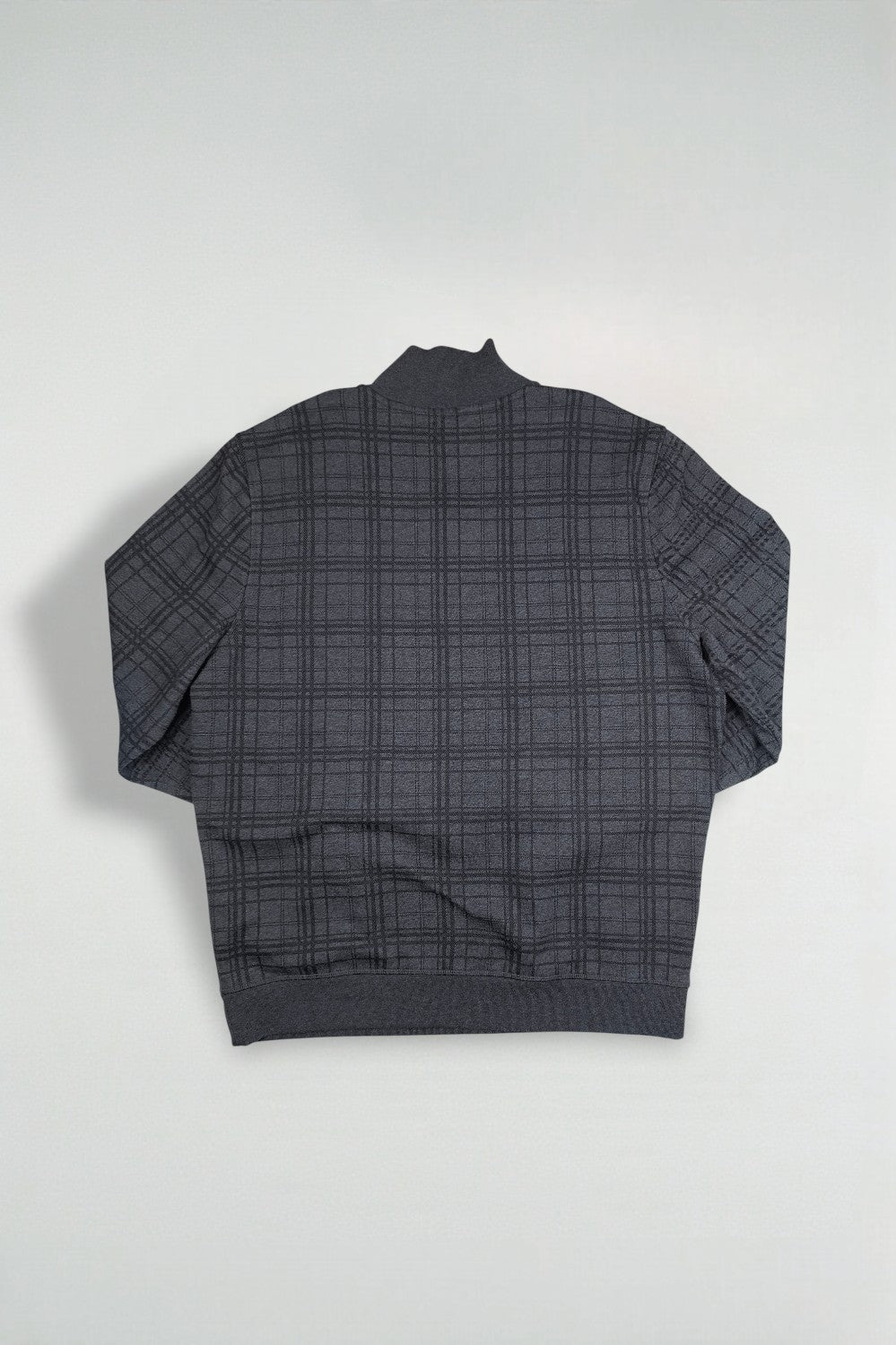 Nautica Quarter Zip Sweatshirt Grey Checkered XL | Casual Pullover