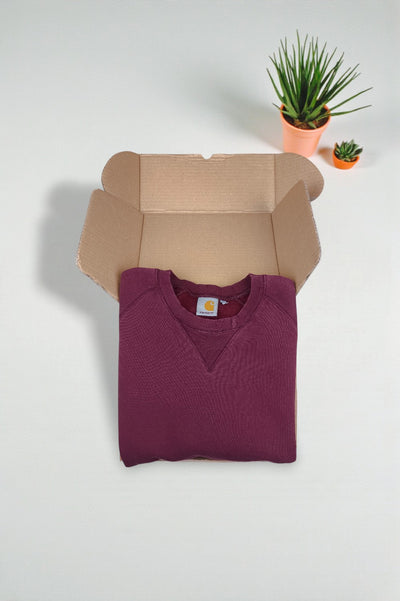 Carhartt Sweatshirt Burgundy Crewneck Logo | Workwear Casual