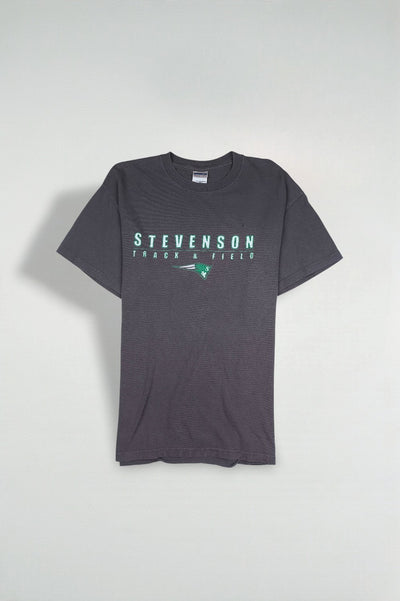 Vintage Gildan Stevenson Track & Field T-Shirt Grey | Athletic 00s