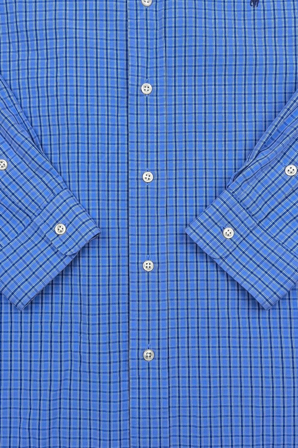 Ralph Lauren Blake Shirt Blue Plaid Cotton Button Down XL