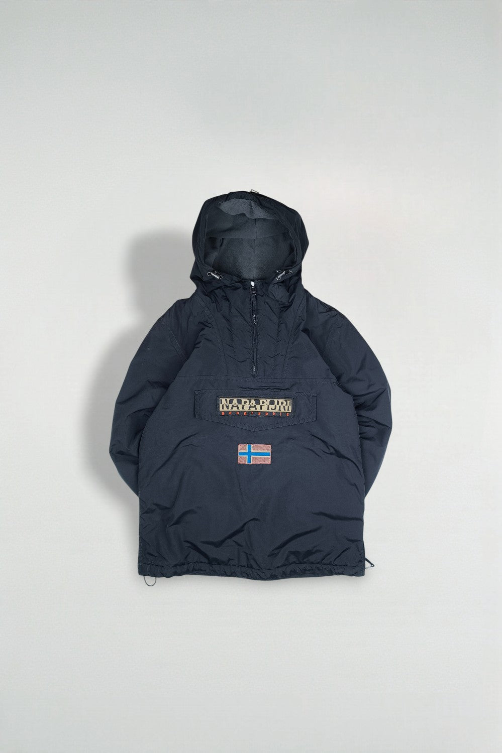 Vintage Napapijri Geographic Anorak Jacket Navy | Outdoor Streetwear