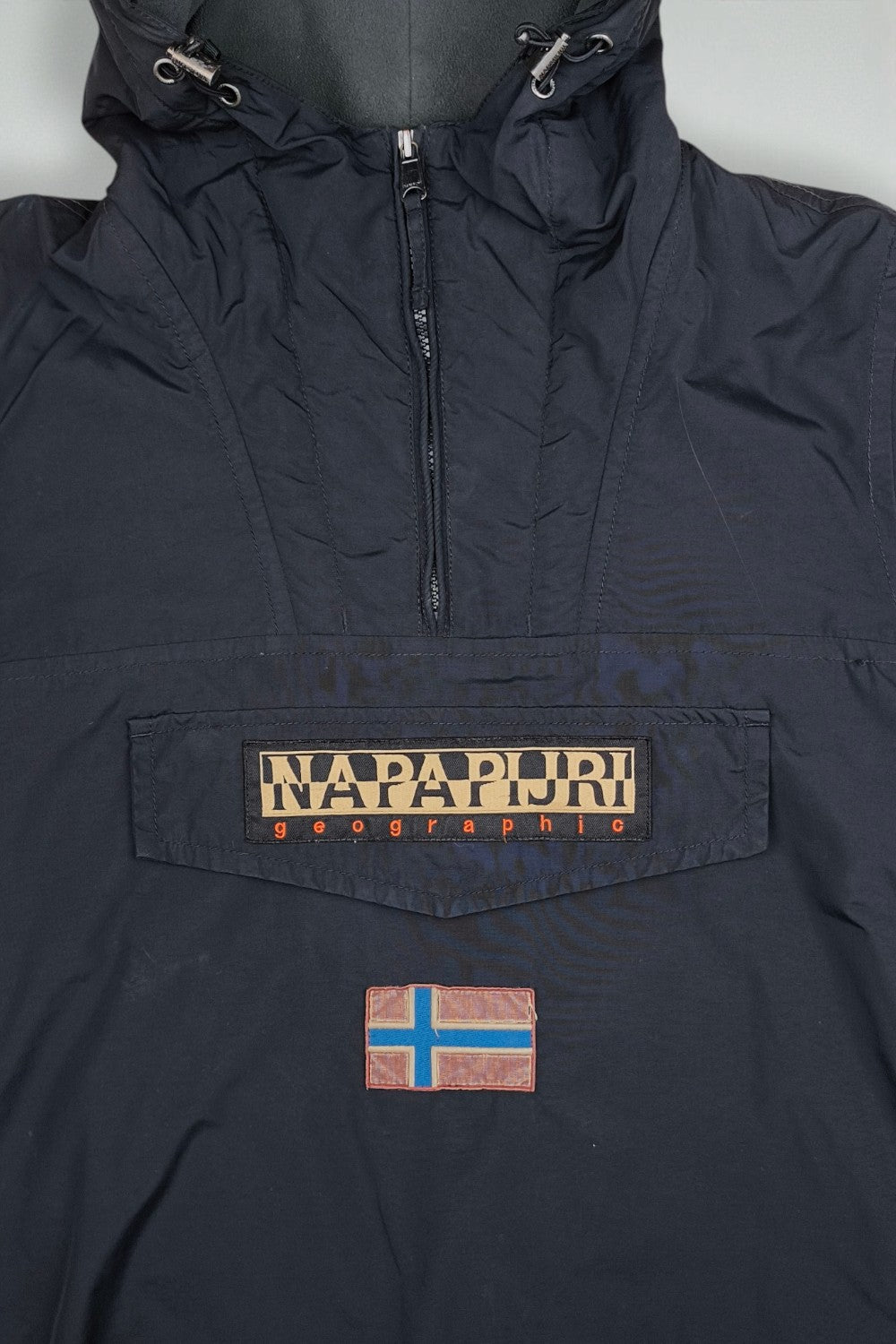 Vintage Napapijri Geographic Anorak Jacket Navy | Outdoor Streetwear