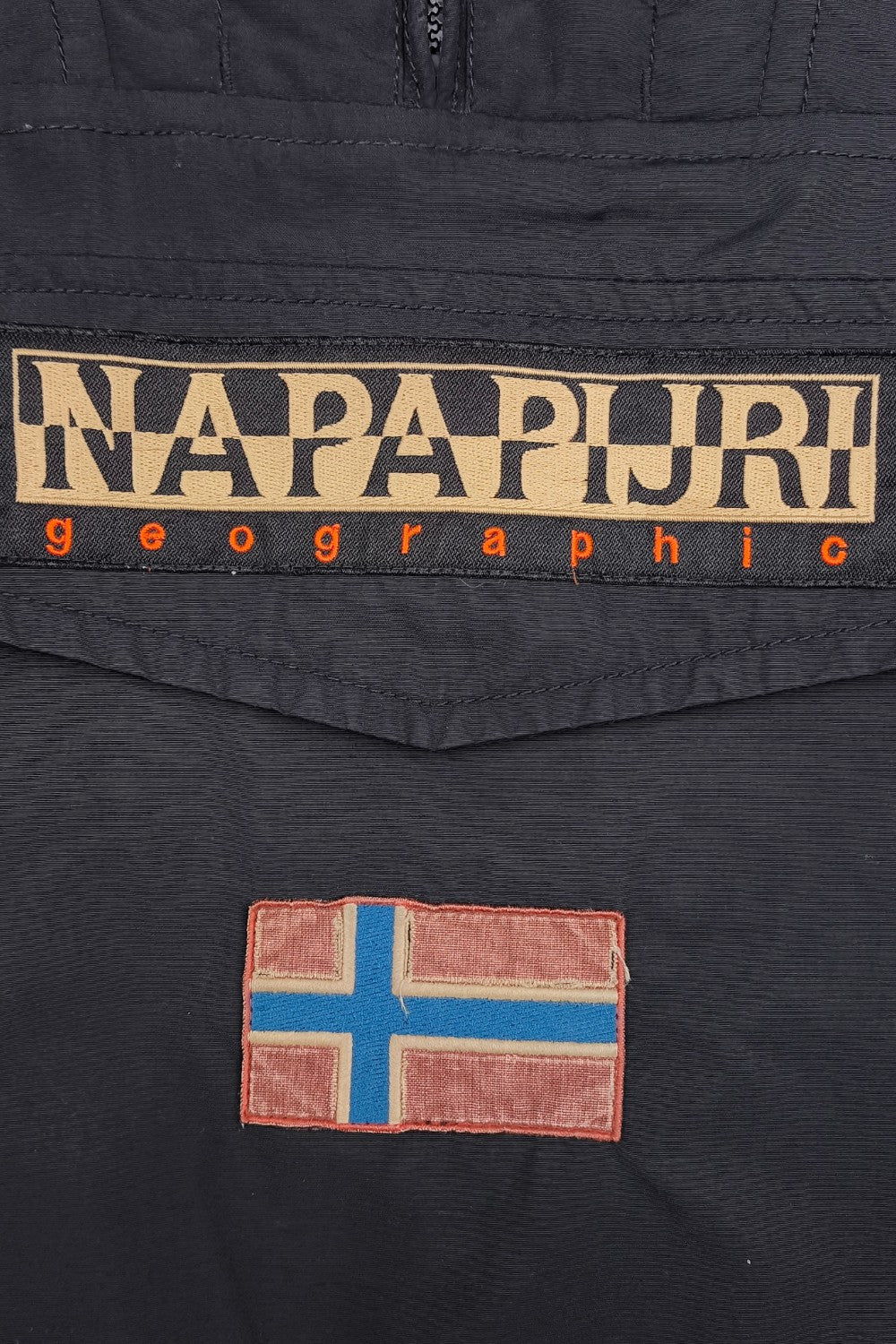 Vintage Napapijri Geographic Anorak Jacket Navy | Outdoor Streetwear