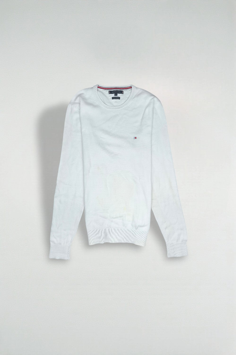 Vintage Tommy Hilfiger Cotton Knit Sweater White | Classic Crewneck