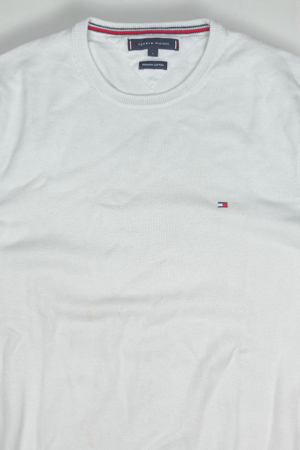 Vintage Tommy Hilfiger Cotton Knit Sweater White | Classic Crewneck