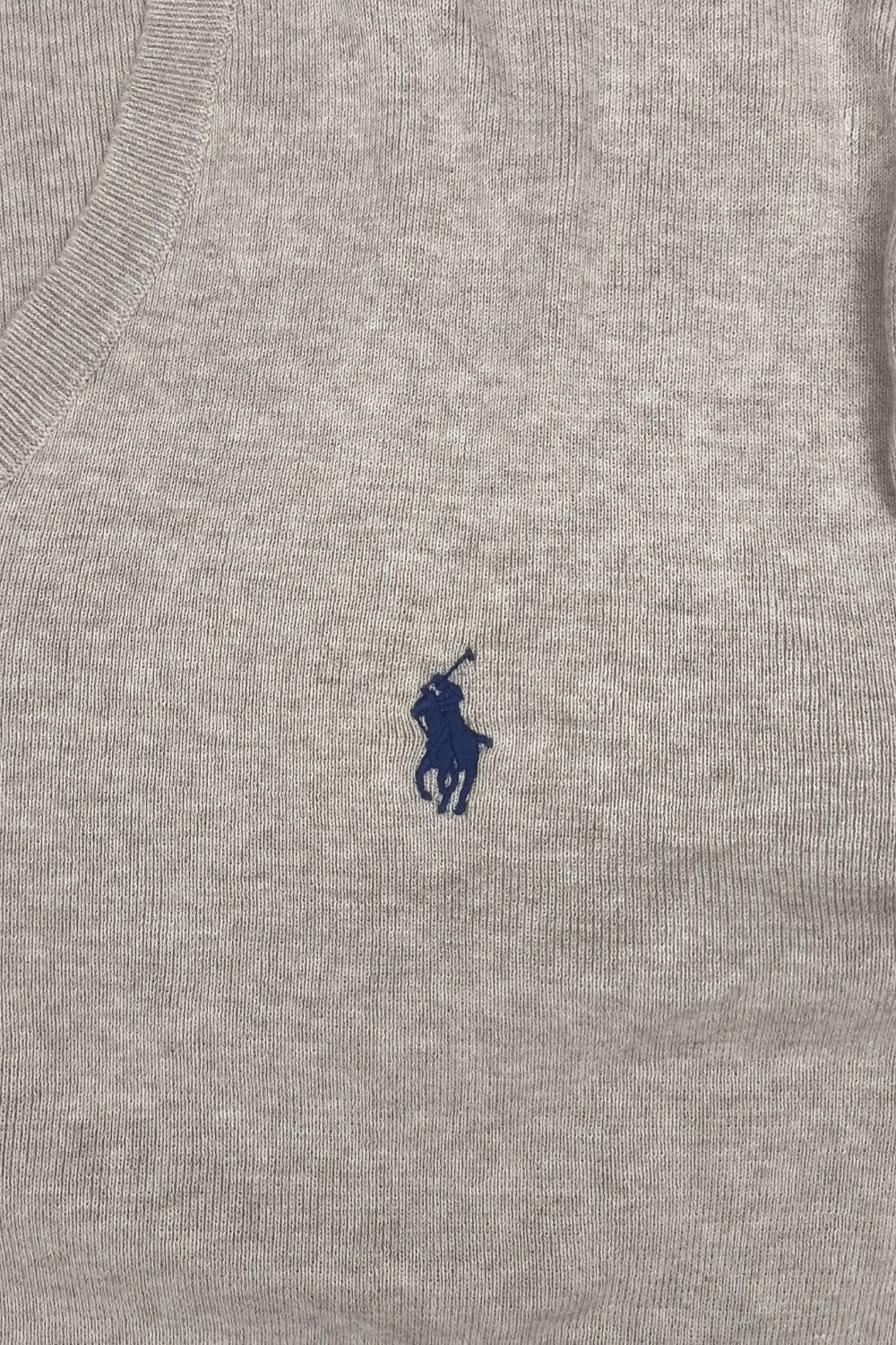 Vintage Polo Ralph Lauren V-Neck Sweater Beige | Classic Knit