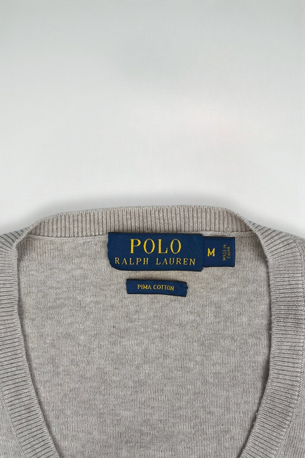 Vintage Polo Ralph Lauren V-Neck Sweater Beige | Classic Knit