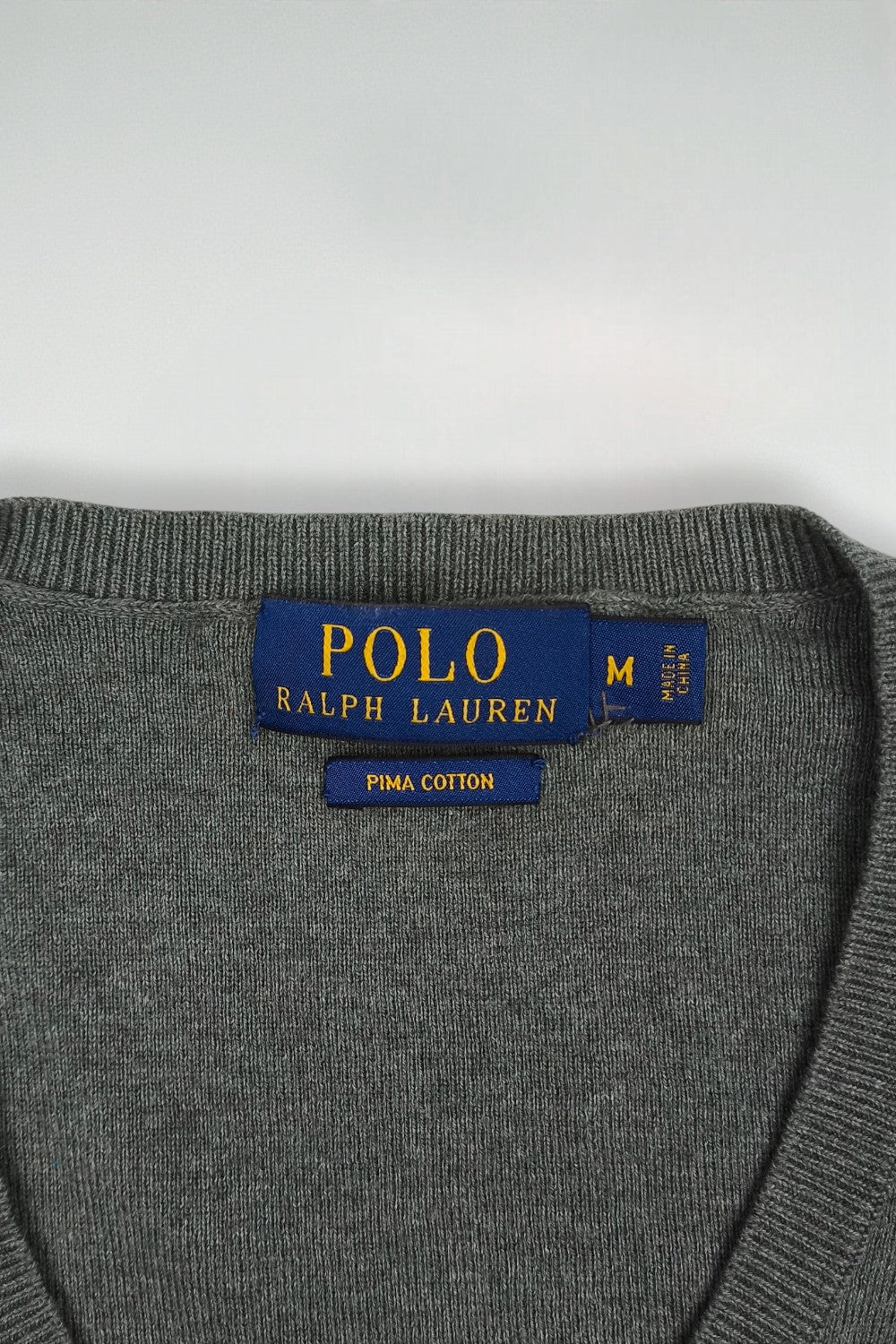Polo Ralph Lauren V-Neck Sweater Green Cotton | Classic Knit