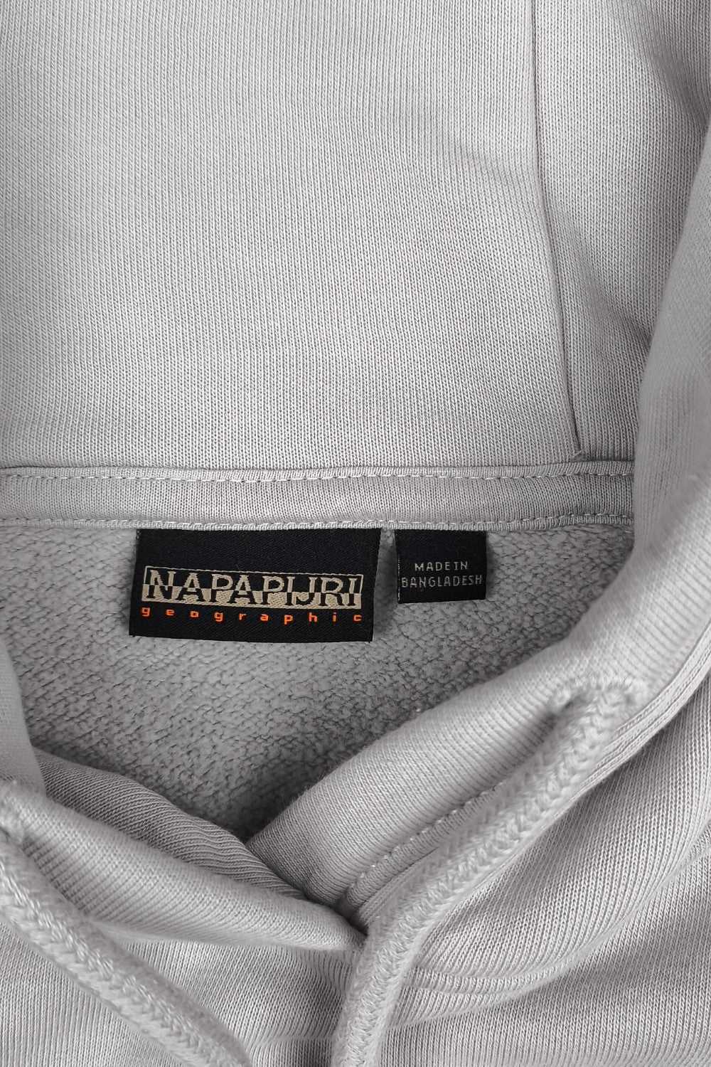 Vintage Napapijri Geographic Logo Hoodie Grey | Streetwear Sweatshirt