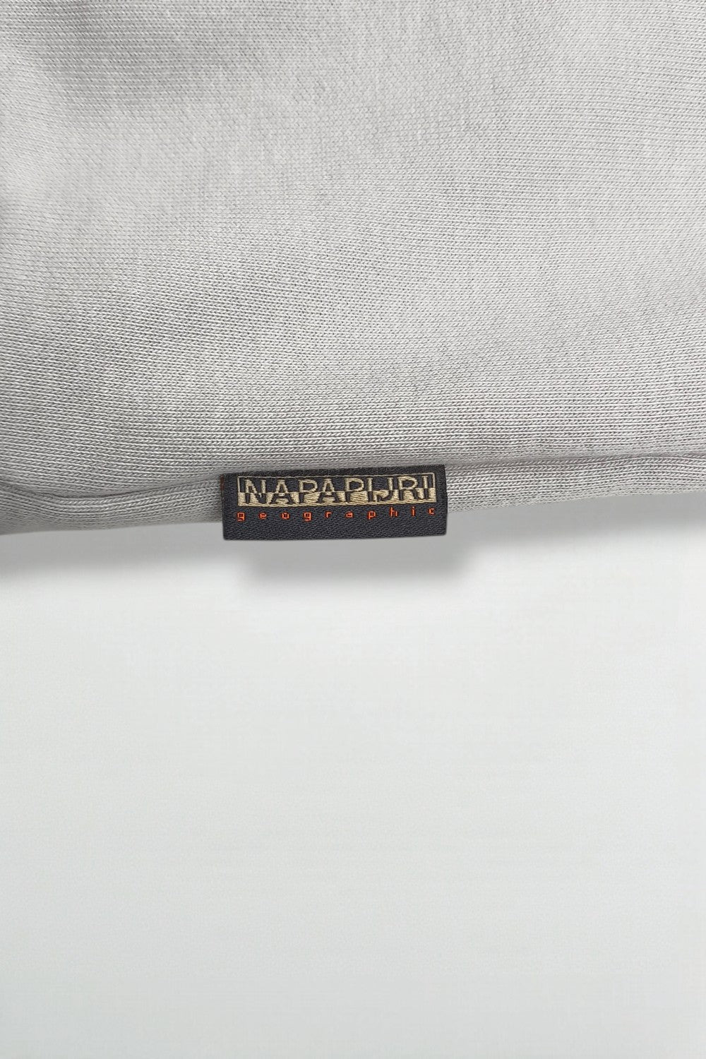 Vintage Napapijri Geographic Logo Hoodie Grey | Streetwear Sweatshirt
