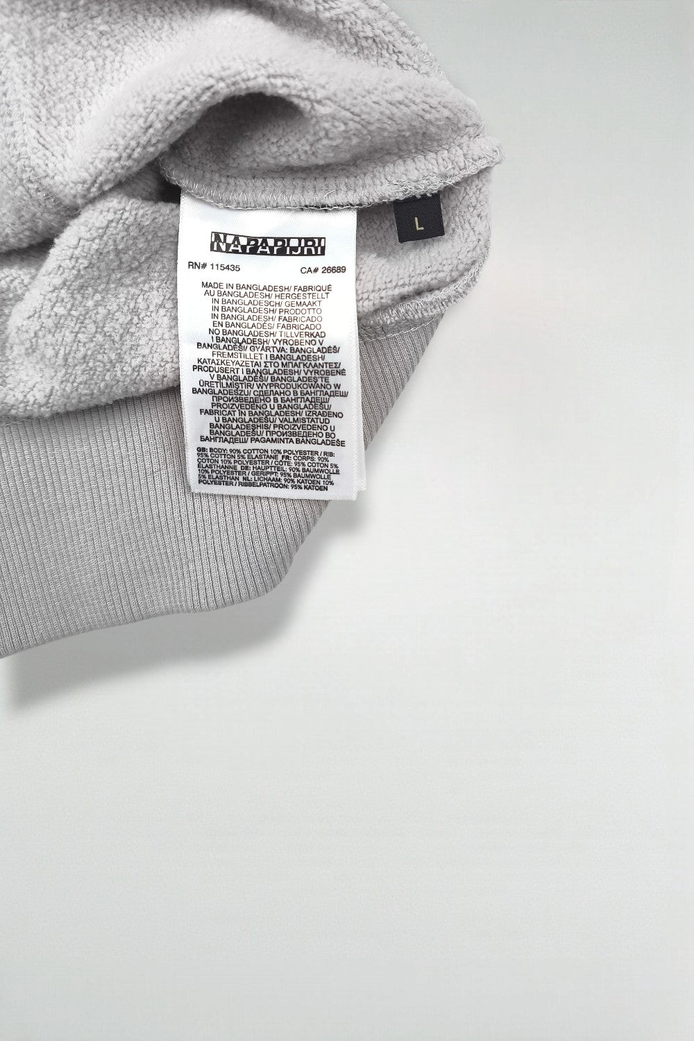 Vintage Napapijri Geographic Logo Hoodie Grey | Streetwear Sweatshirt