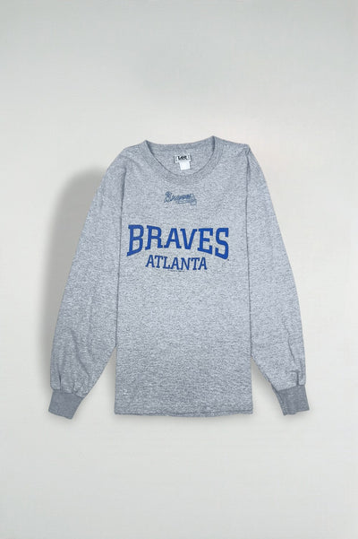 Vintage Lee Braves Atlanta MLB Long Sleeve T-Shirt Grey | 2000s