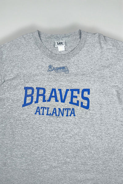 Vintage Lee Braves Atlanta MLB Long Sleeve T-Shirt Grey | 2000s