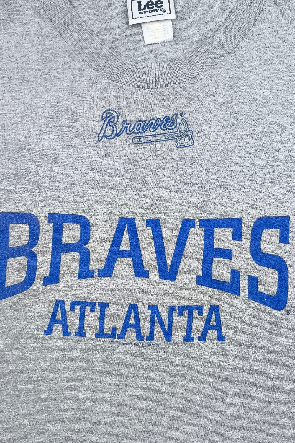 Vintage Lee Braves Atlanta MLB Long Sleeve T-Shirt Grey | 2000s