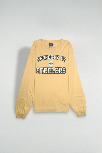Vintage Reebok Steelers NFL Long Sleeve T-Shirt Yellow | 2000s