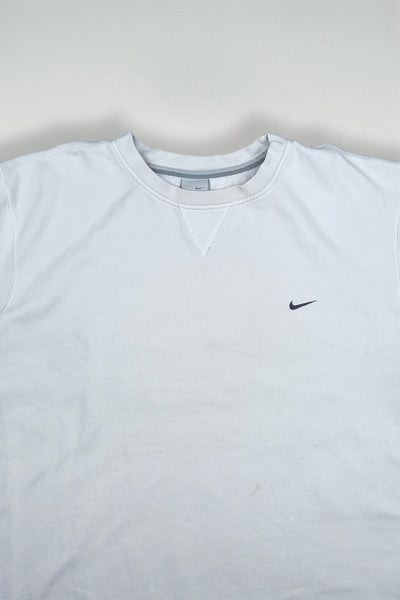 Vintage Nike Mini Swoosh Sweatshirt White XL | 2000s Sportswear