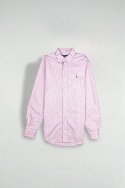 Vintage Polo Ralph Lauren Striped Shirt Pink White | Classic Fit