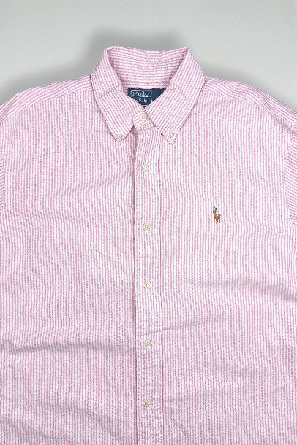 Vintage Polo Ralph Lauren Striped Shirt Pink White | Classic Fit