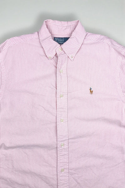 Vintage Polo Ralph Lauren Striped Shirt Pink White | Classic Fit