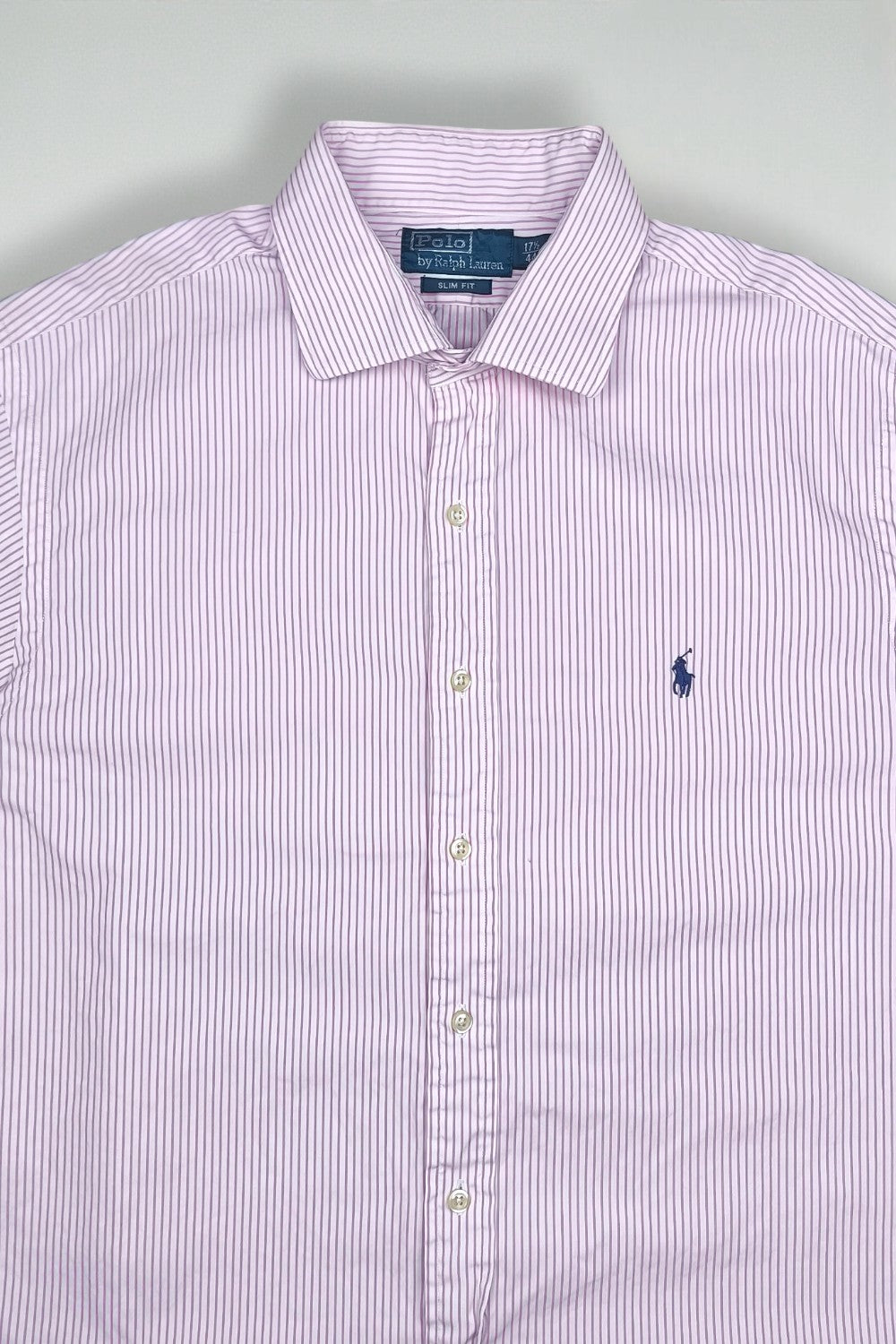 Vintage Polo Ralph Lauren Striped Shirt Pink White | Slim Fit